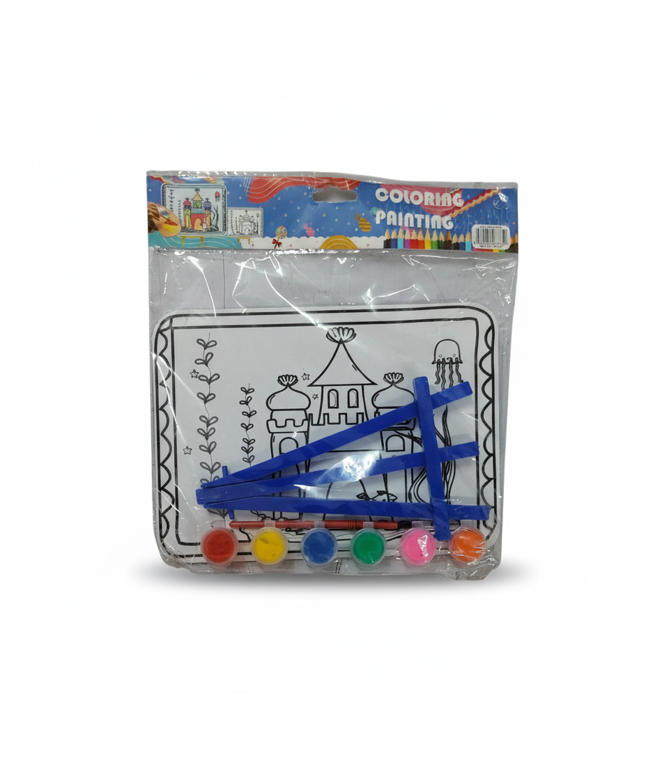 Kids Painting & Coloring Kit with Paints