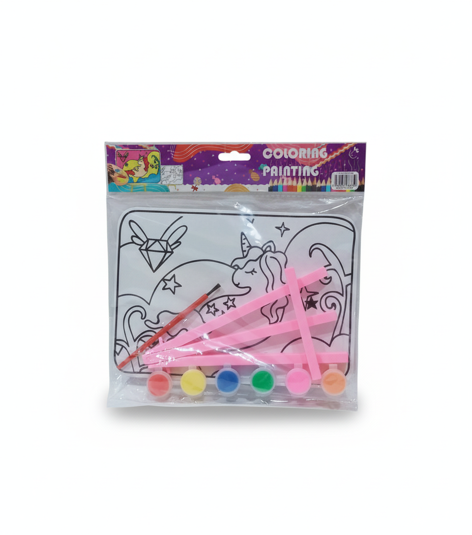 Kids Painting & Coloring Kit with Paints
