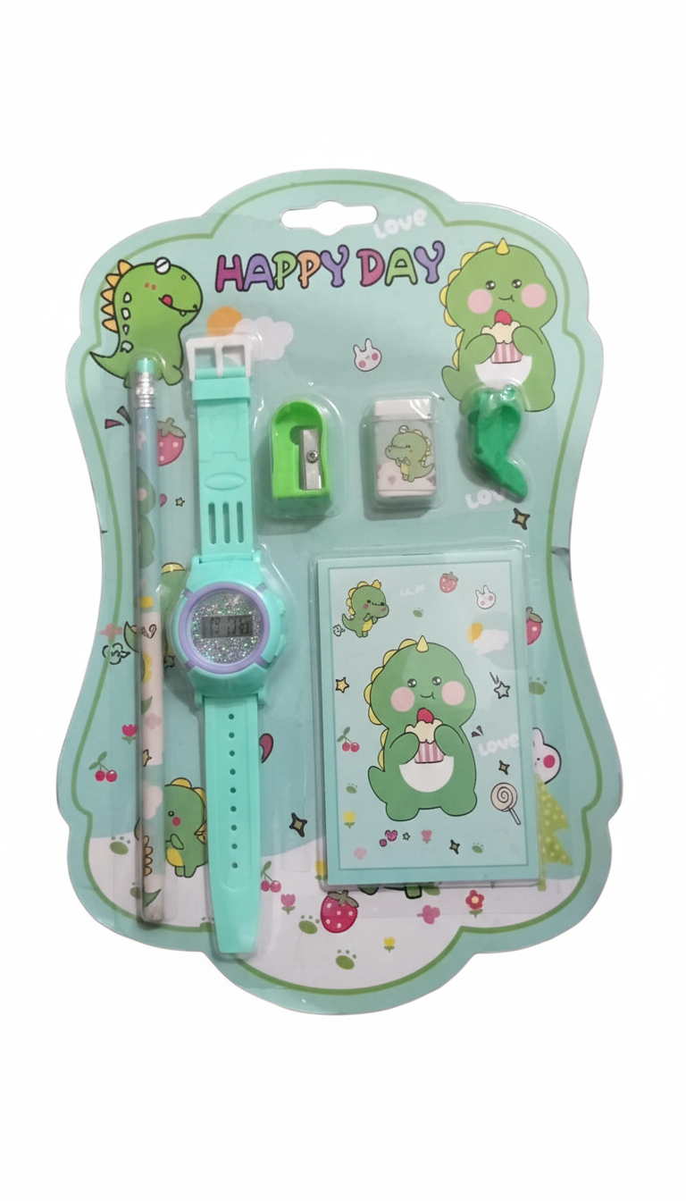 Kids Stationery & Digital Watch Gift Set