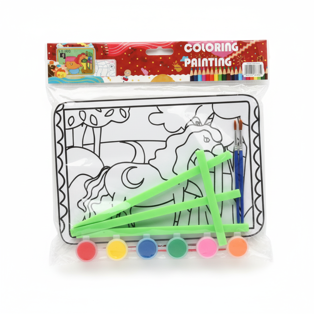 Kids Painting & Coloring Kit with Paints
