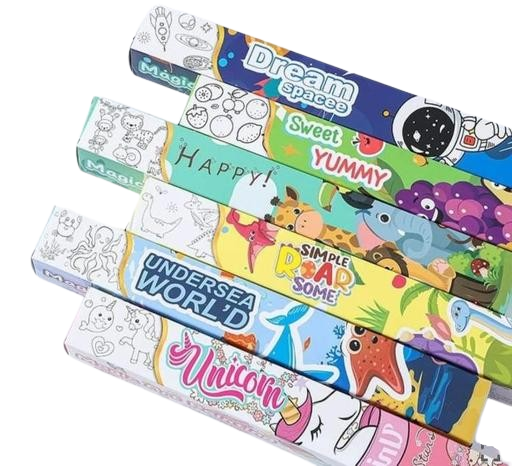 Creative drawing and coloring paper roll